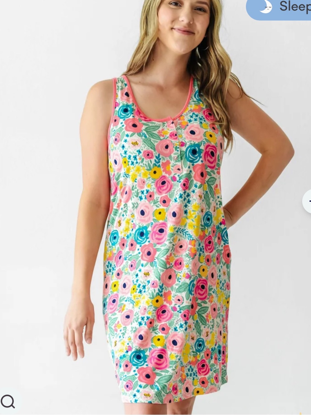 Little Sleepies Secret Garden Women's Sleeveless Nightgown
